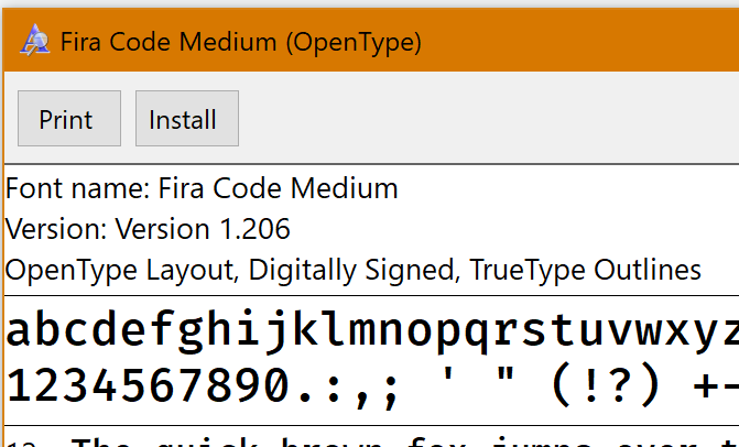 Installing a font on Windows