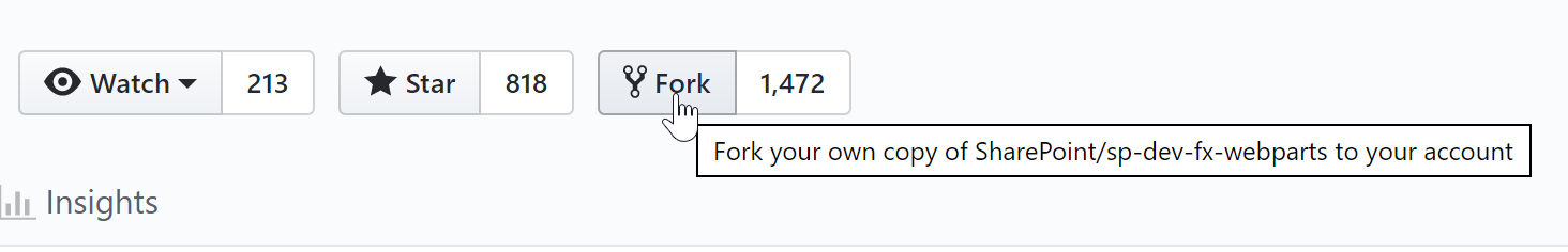 The Fork button in GitHub