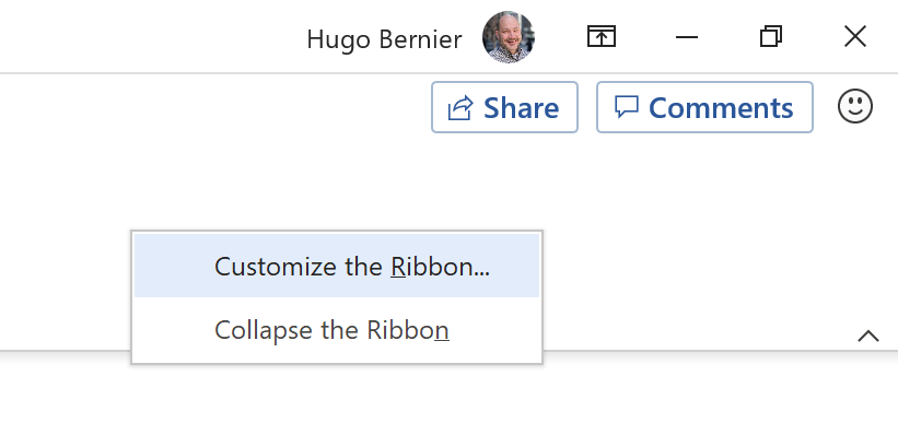 Customize the Ribbon