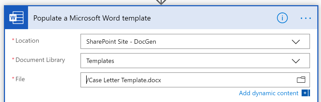 Populate a Microsoft Word Template