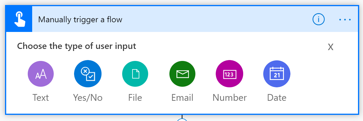 Choose the type of user input