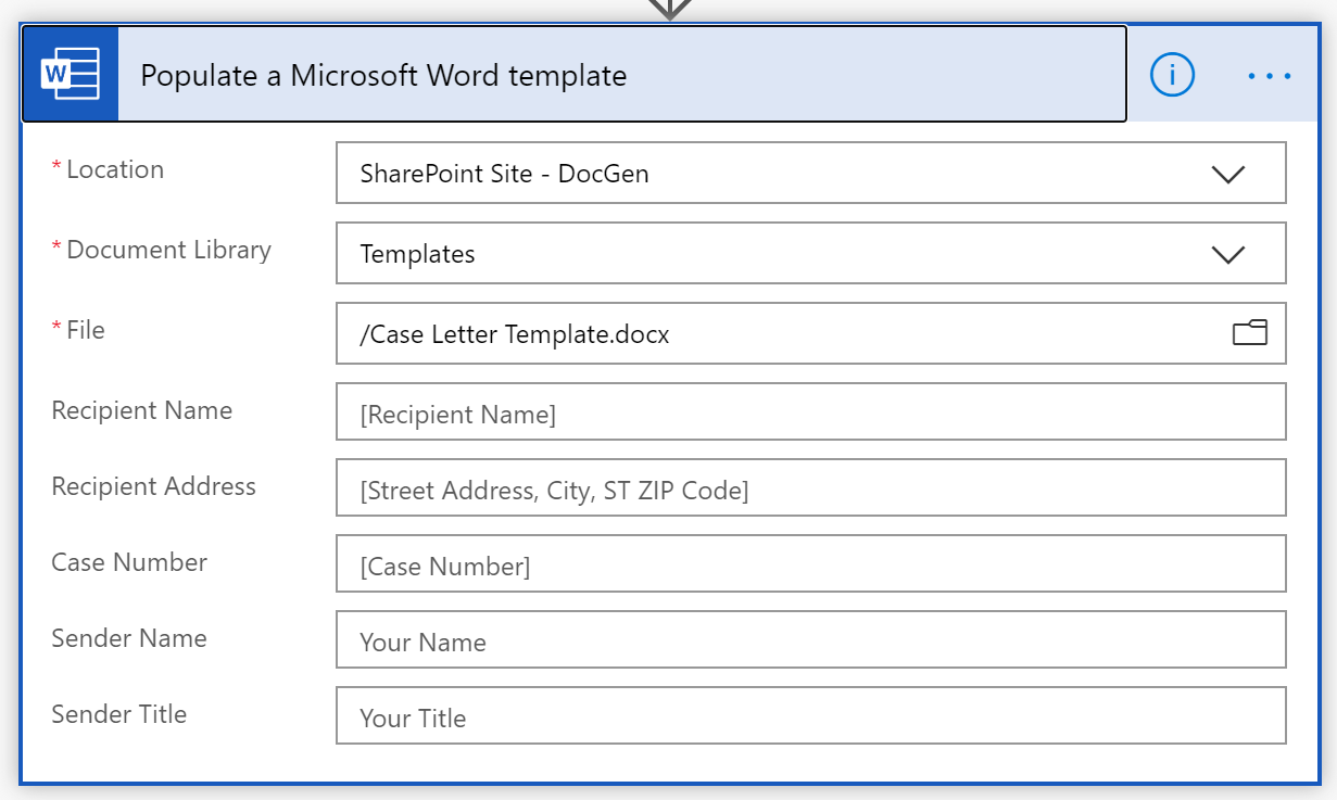 Populate Microsoft Word Template